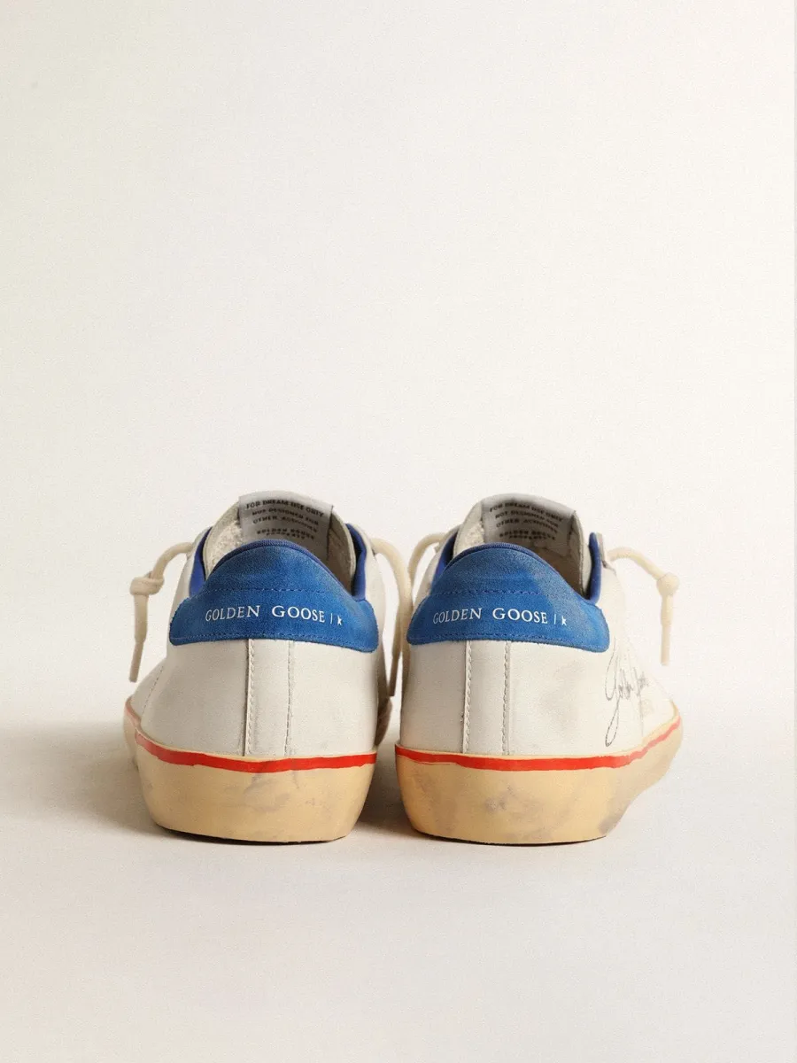 Super-Star Uomo con stella traforata e talloncino in suede blu