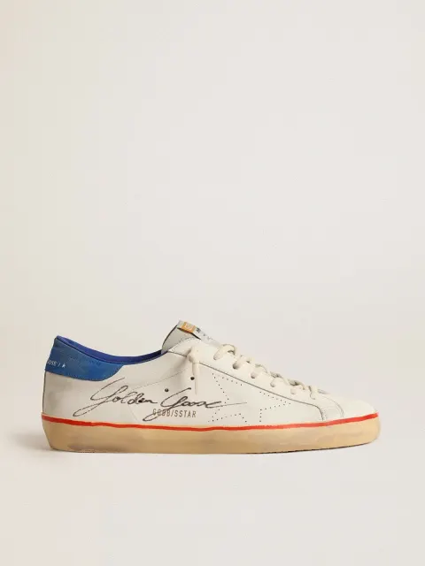 Super-Star Uomo con stella traforata e talloncino in suede blu
