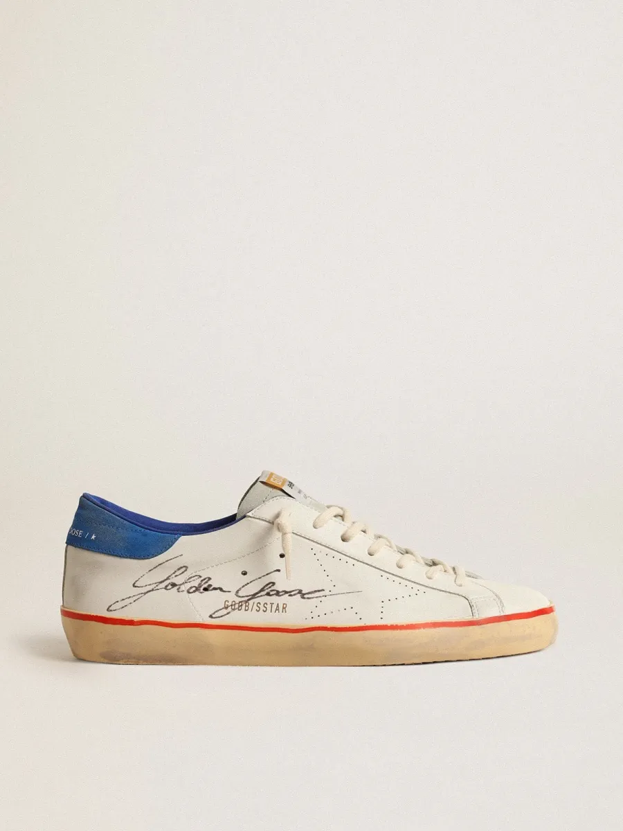 Super-Star Uomo con stella traforata e talloncino in suede blu