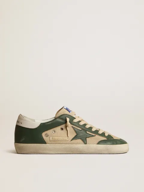Super-Star Uomo  in rete panna e nappa verde con stella in nappa