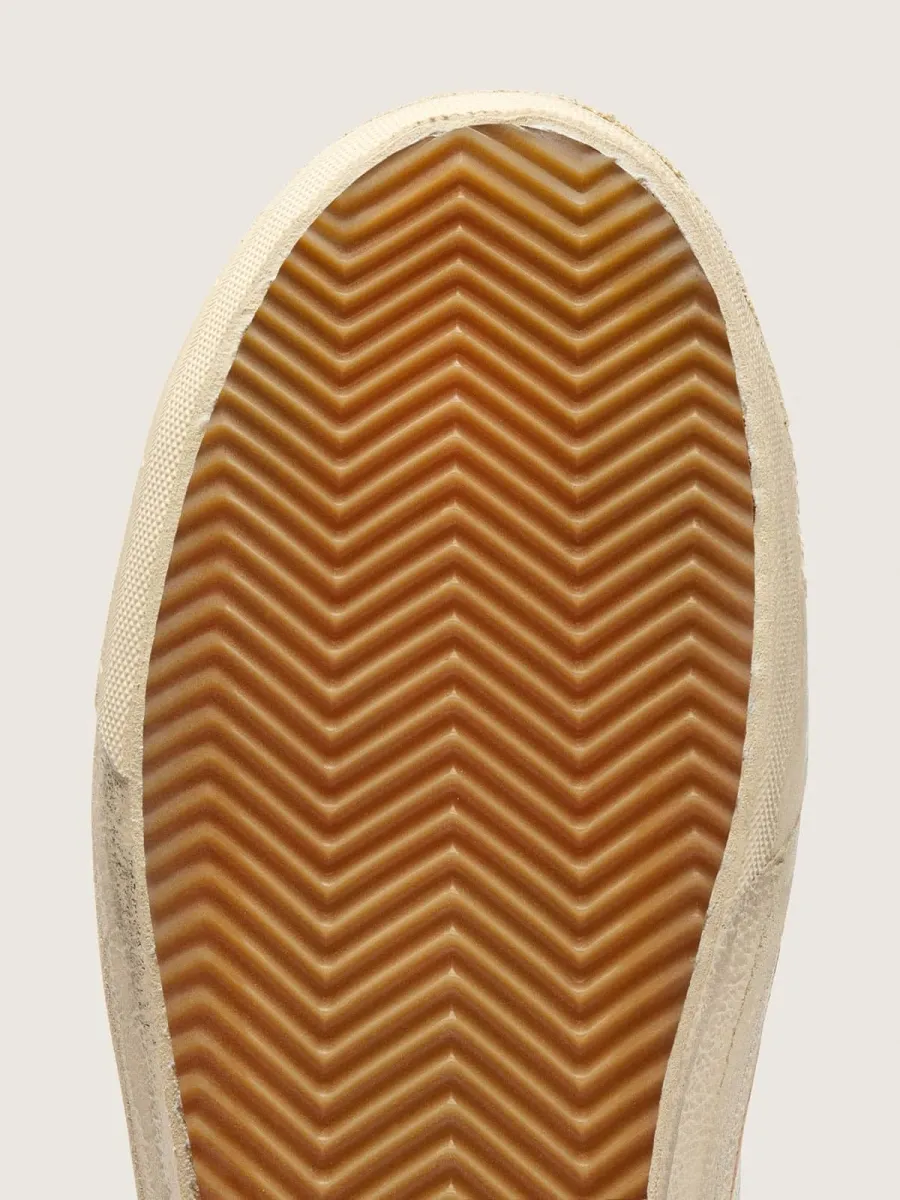Slide Uomo con stella in pelle azzurra e virgola in pelle laminata argento