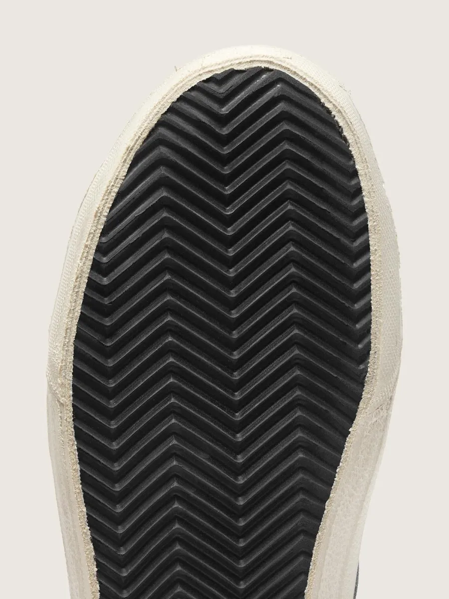 Slide Uomo in suede grigio con stella e virgola in nabuk marrone