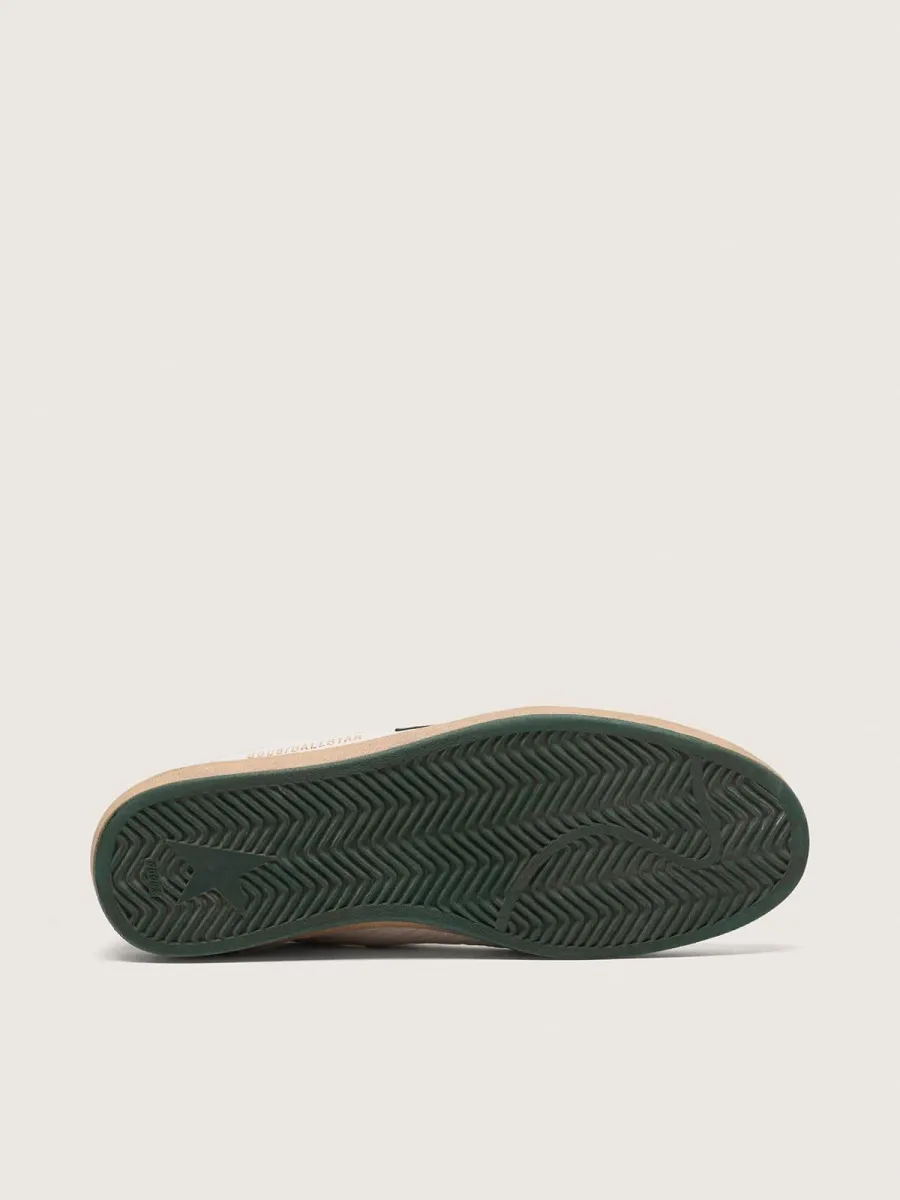 Ball Star Uomo in nappa bianca con stella e talloncino in pelle verde