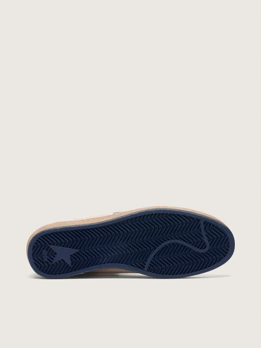 Ball Star Uomo in nappa bianca con stella e talloncino bluette