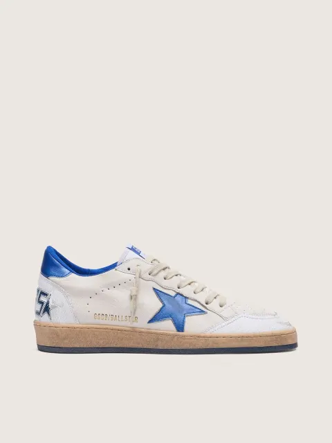 Ball Star Uomo in nappa bianca con stella e talloncino bluette