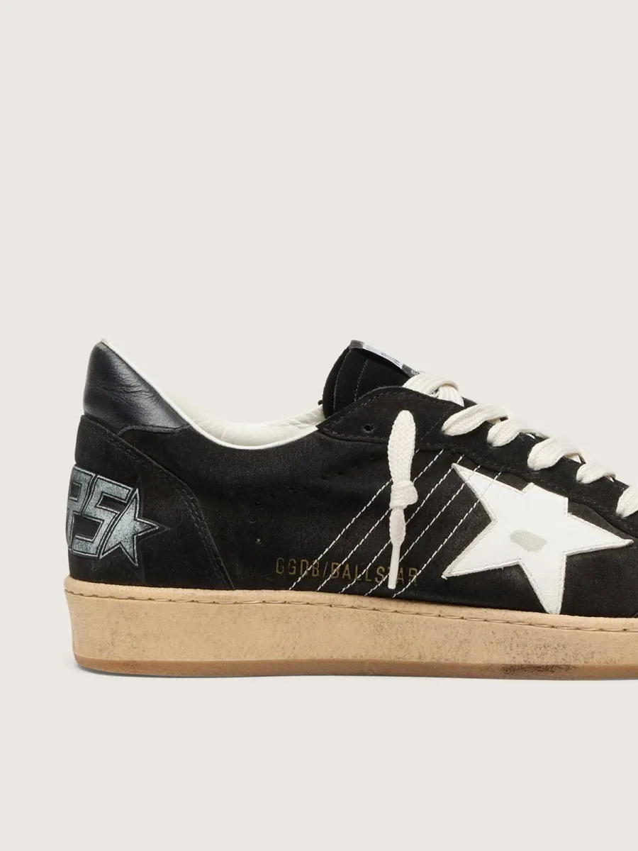 Ball Star Uomo in suede nero con stella in pelle bianca