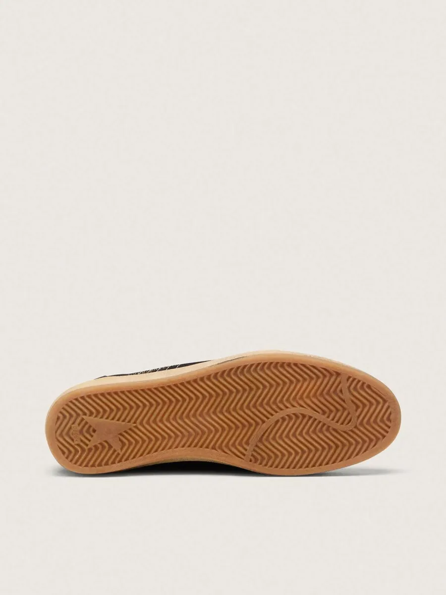 Ball Star Uomo in suede nero con stella in pelle bianca