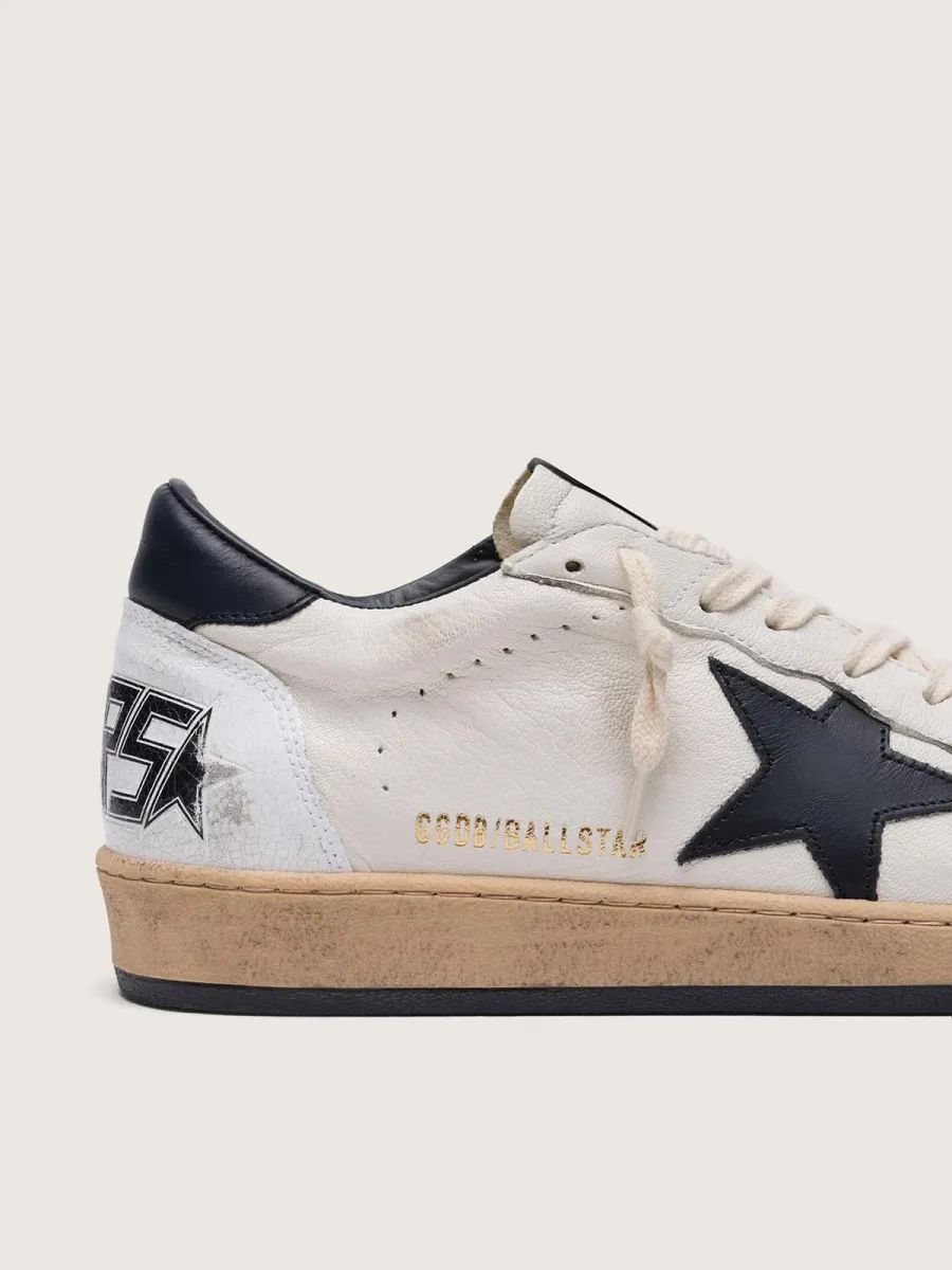 Ball Star Uomo in nappa bianca e stella nera
