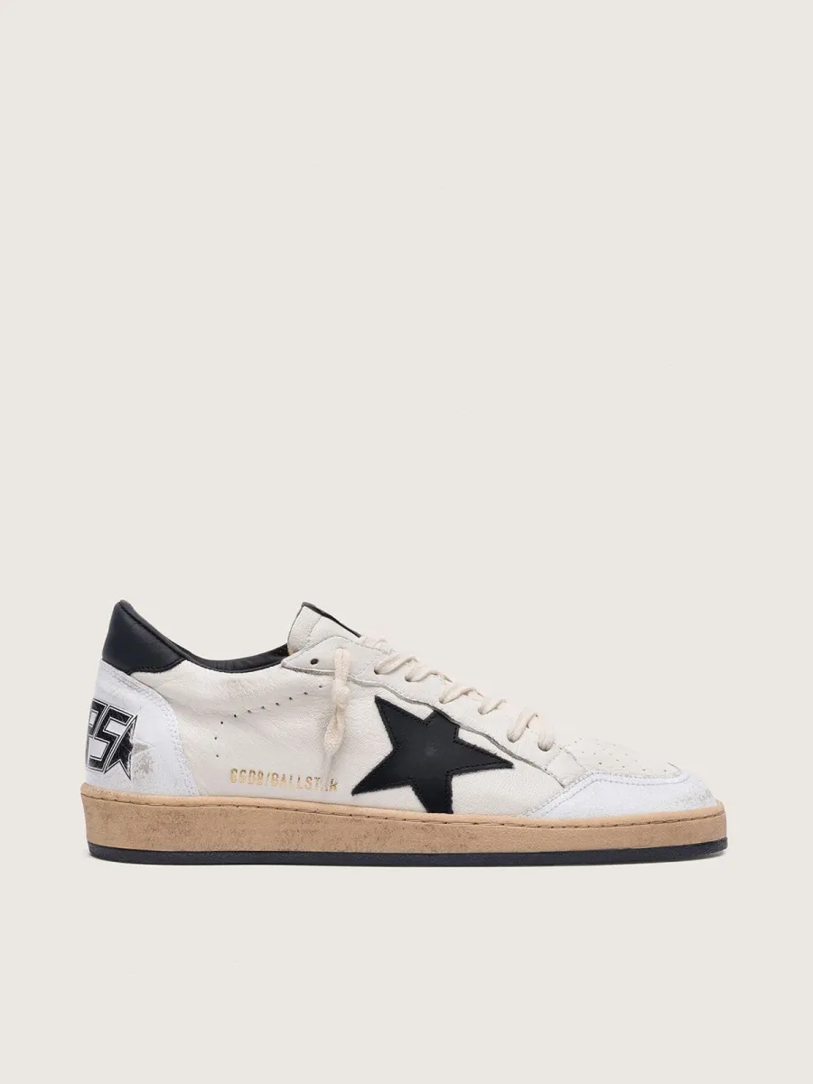 Ball Star Uomo in nappa bianca e stella nera
