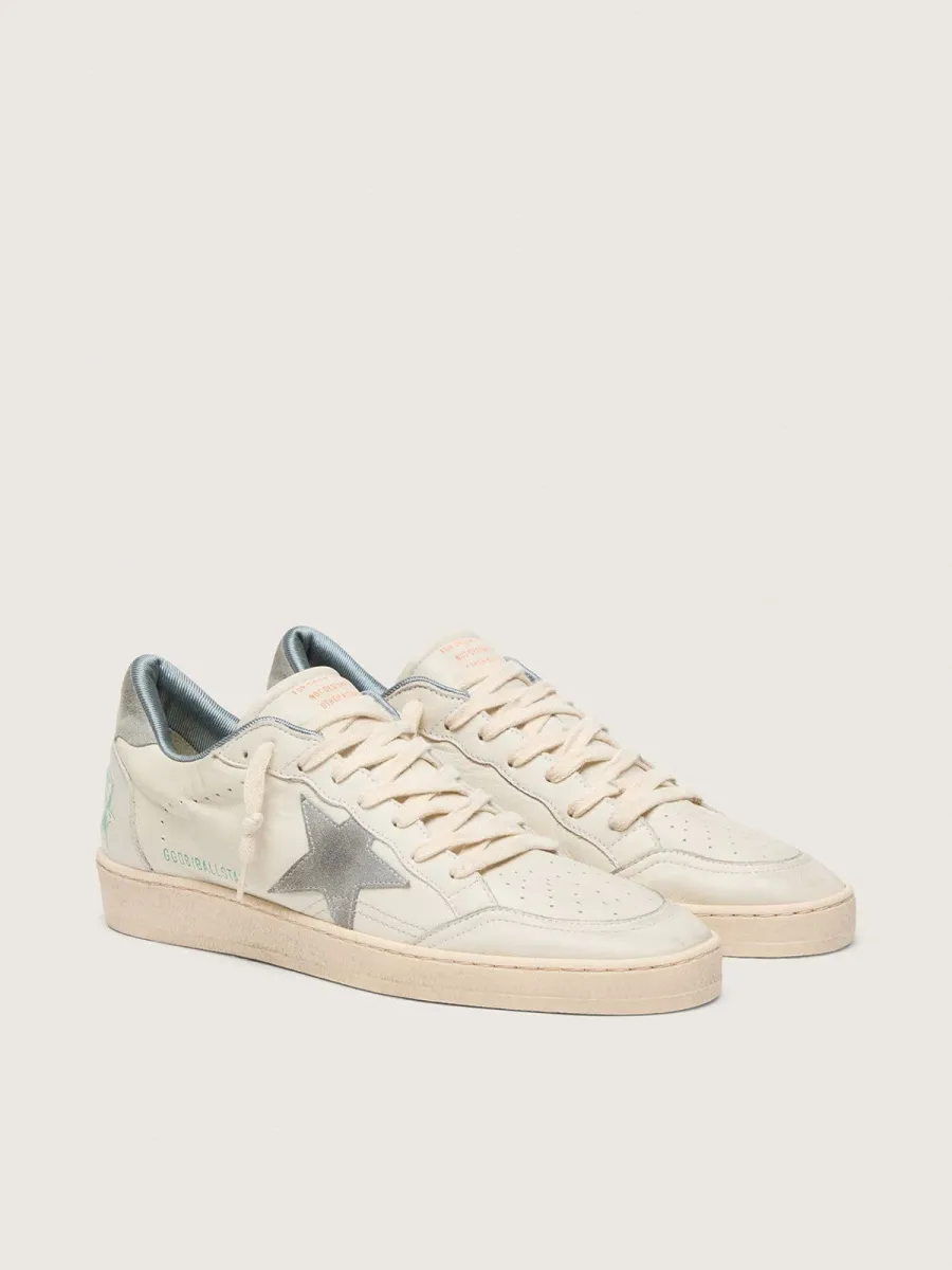 Ball Star in nappa con stella e talloncino in suede grigio