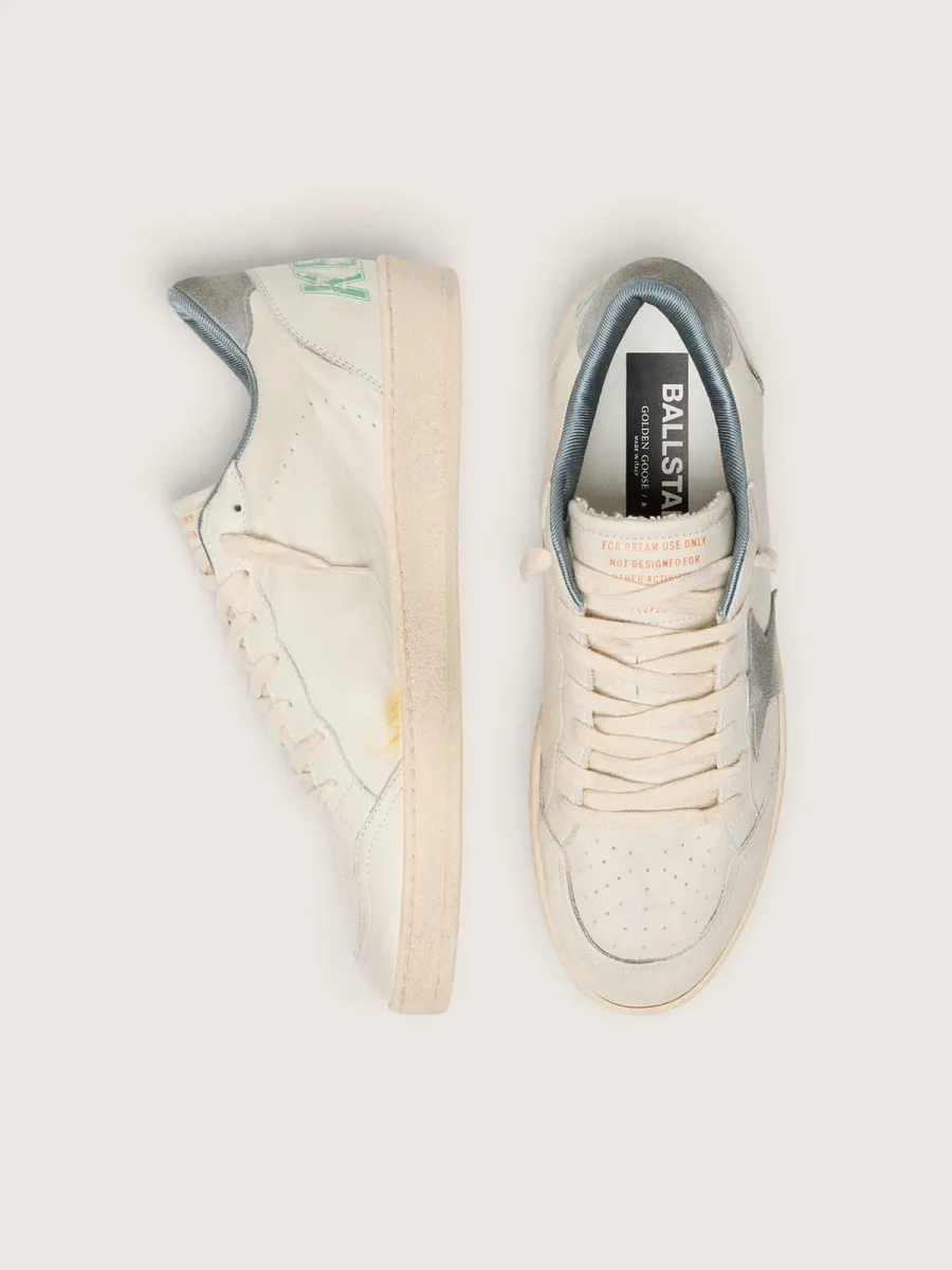 Ball Star in nappa con stella e talloncino in suede grigio