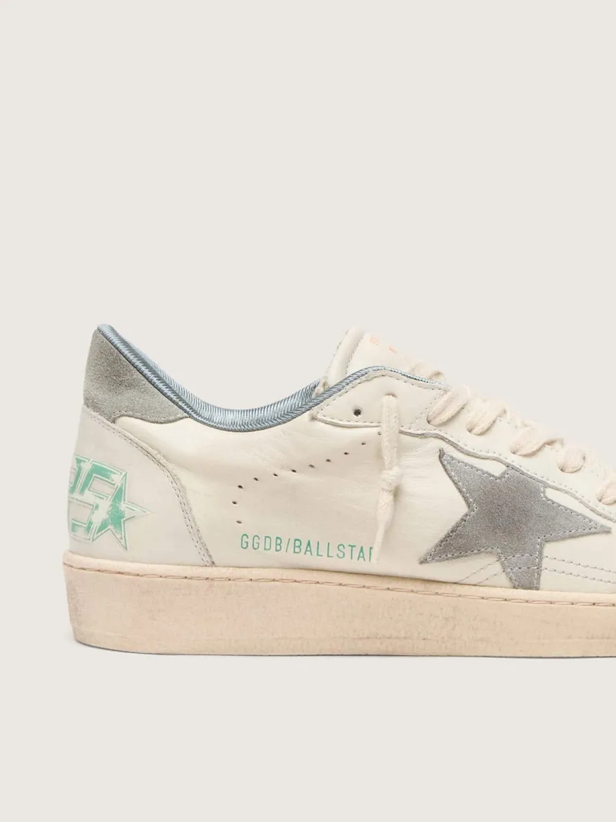 Ball Star in nappa con stella e talloncino in suede grigio