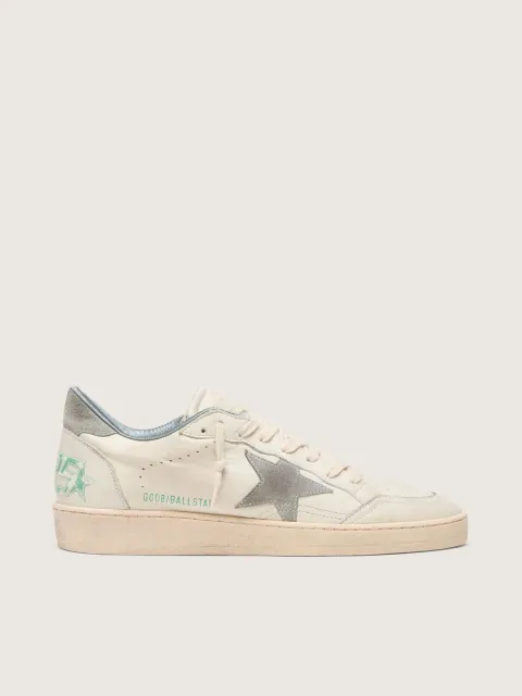 Ball Star in nappa con stella e talloncino in suede grigio