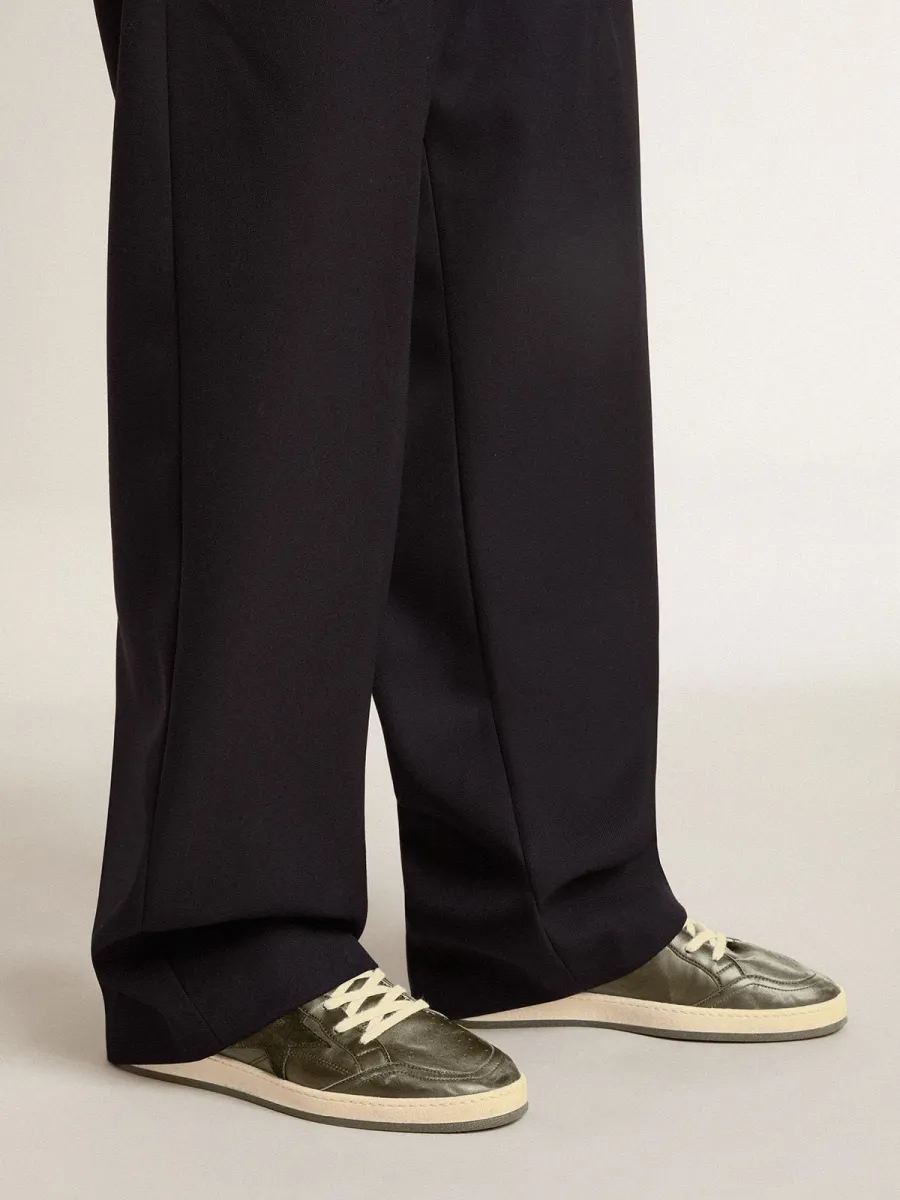 Ball Star Uomo in nappa nera con stella in suede e talloncino in nappa