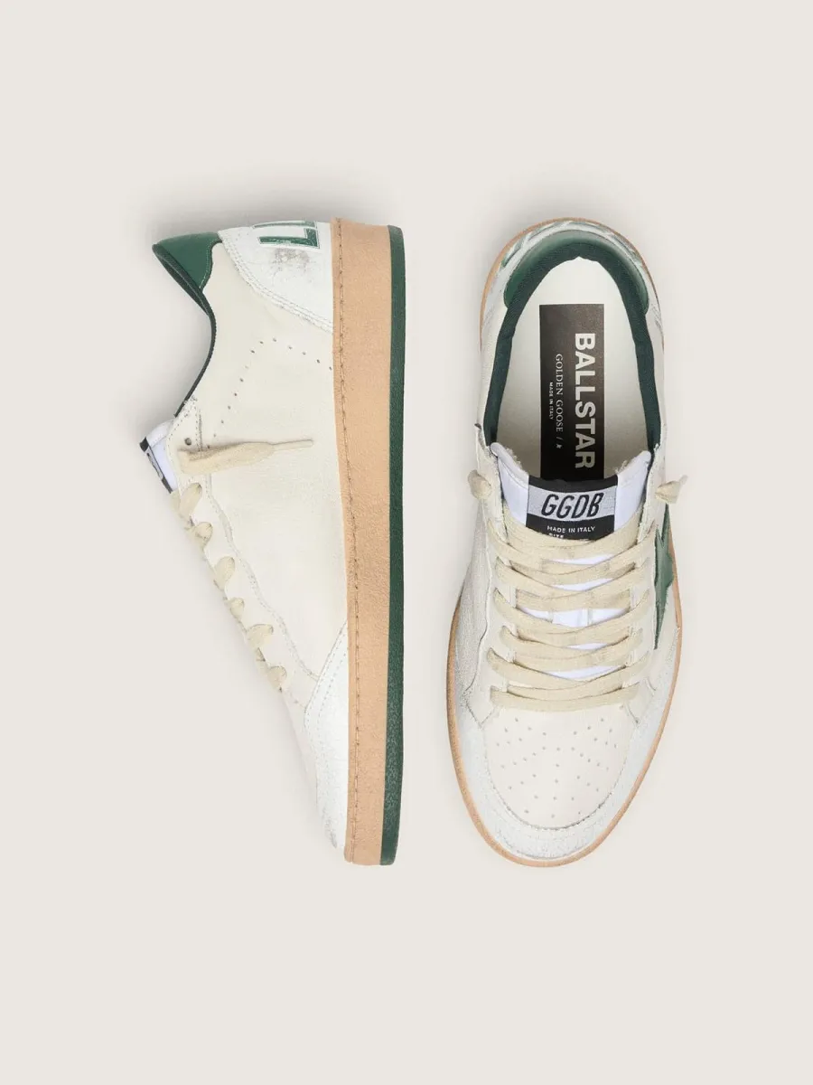 Ball Star Wishes Uomo in nappa bianca con stella e talloncino in pelle verde