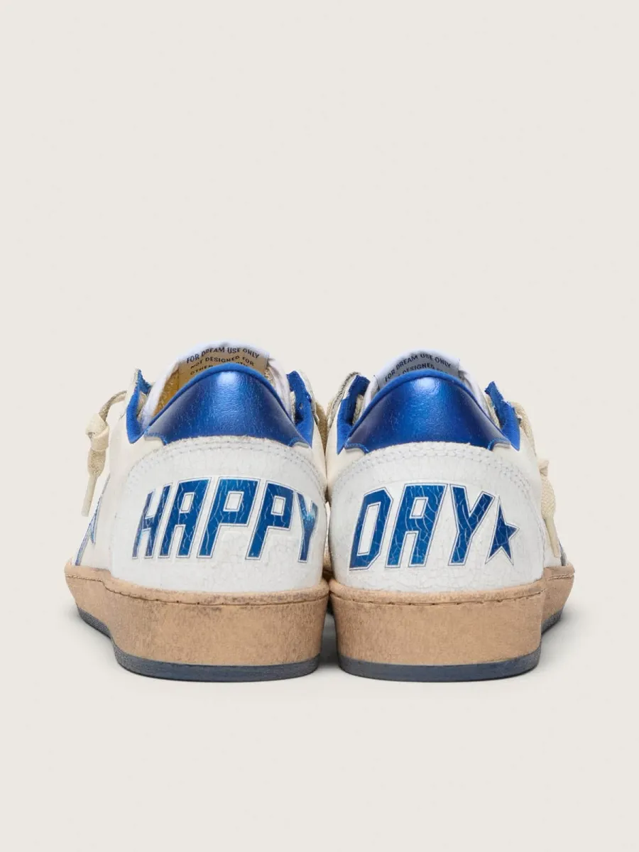 Ball Star Wishes Uomo in nappa bianca con stella e talloncino bluette