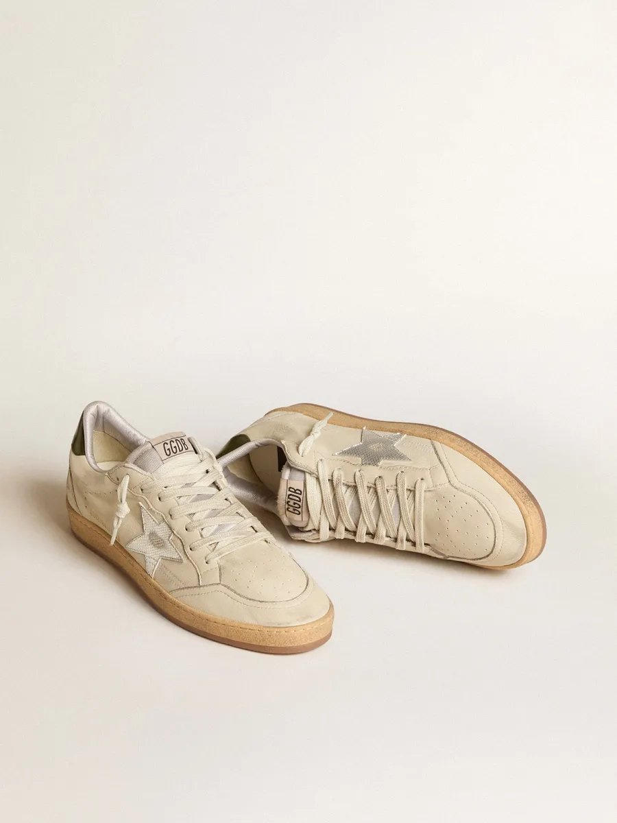 Ball Star Uomo con stella in pelle argento e talloncino in pelle verde
