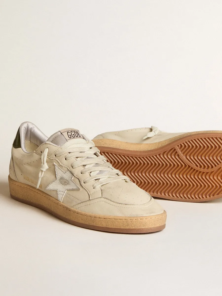 Ball Star Uomo con stella in pelle argento e talloncino in pelle verde