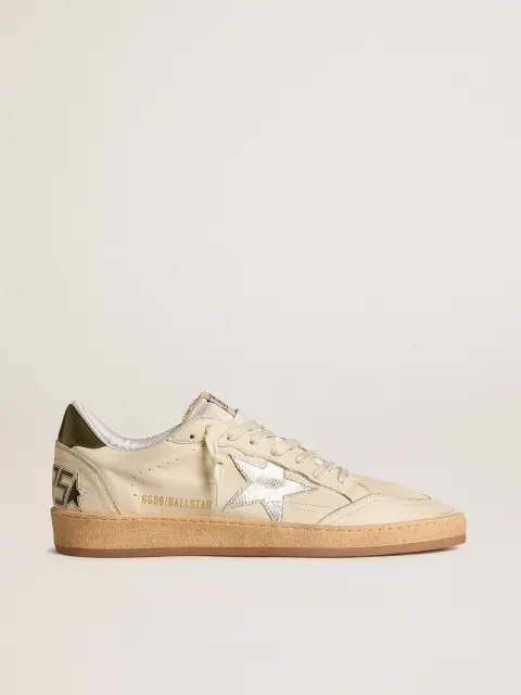 Ball Star Uomo con stella in pelle argento e talloncino in pelle verde