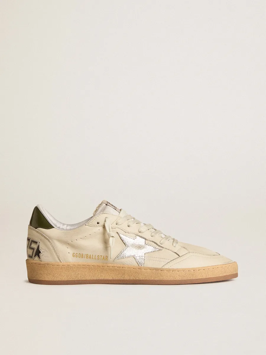 Ball Star Uomo con stella in pelle argento e talloncino in pelle verde