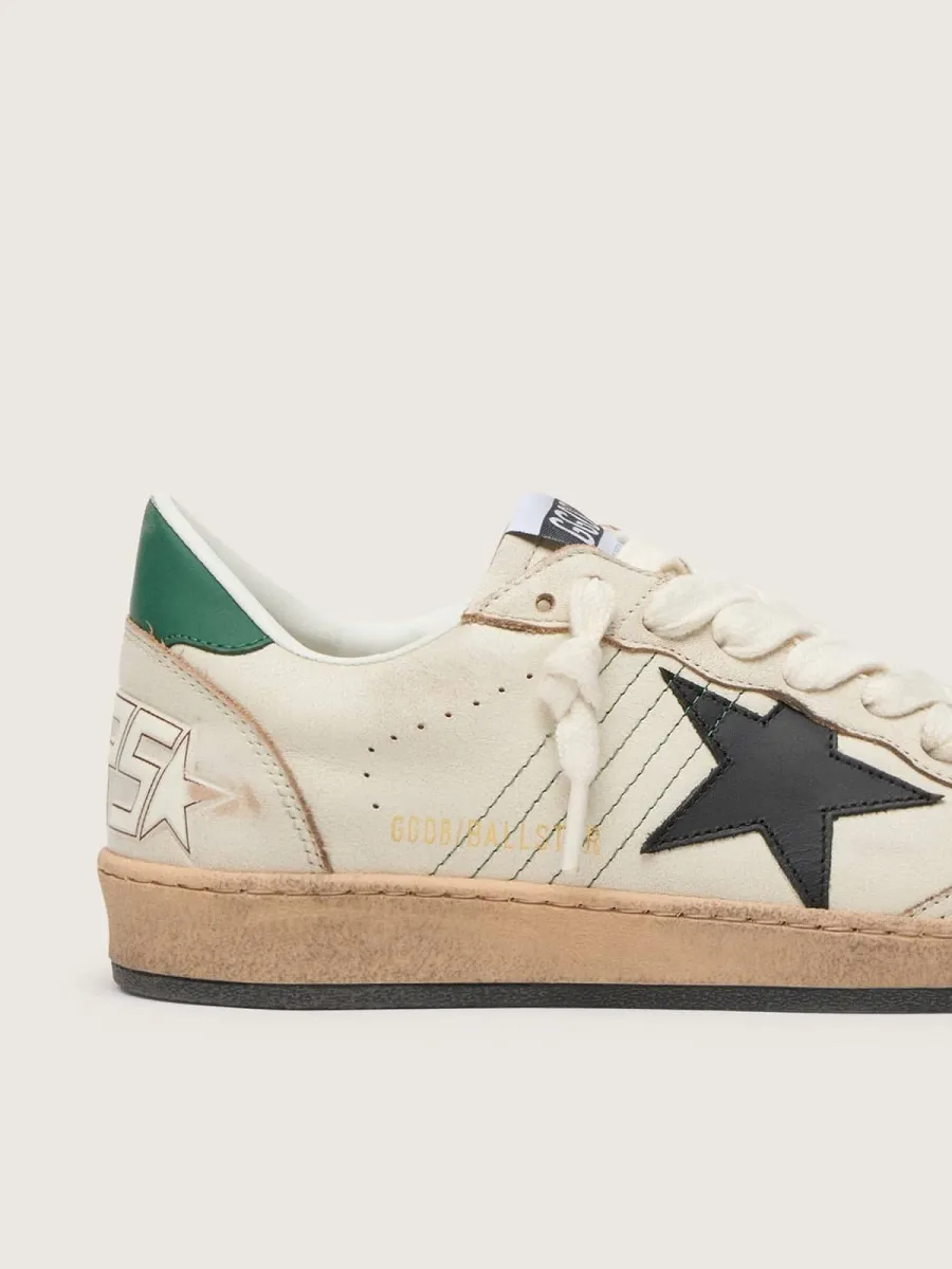 Ball Star Uomo con stella in pelle nera e talloncino in pelle verde
