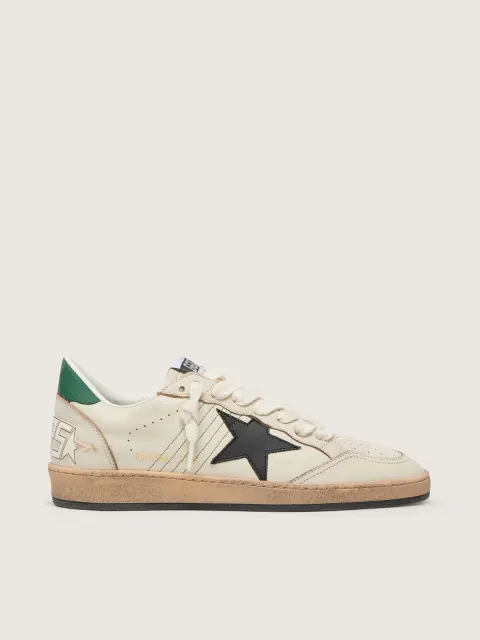 Ball Star Uomo con stella in pelle nera e talloncino in pelle verde