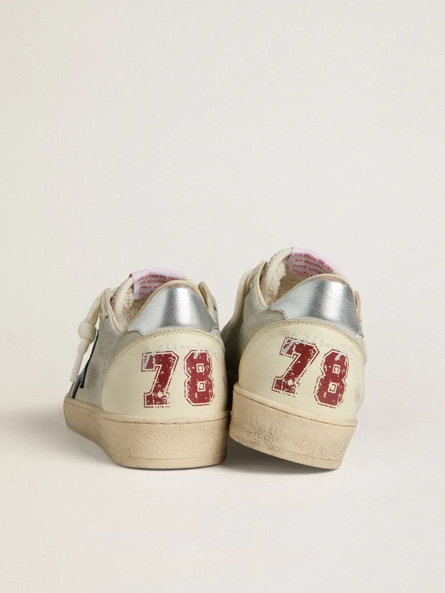 Ball Star Uomo in suede grigio con stella in nabuk blu e talloncino in pelle laminata