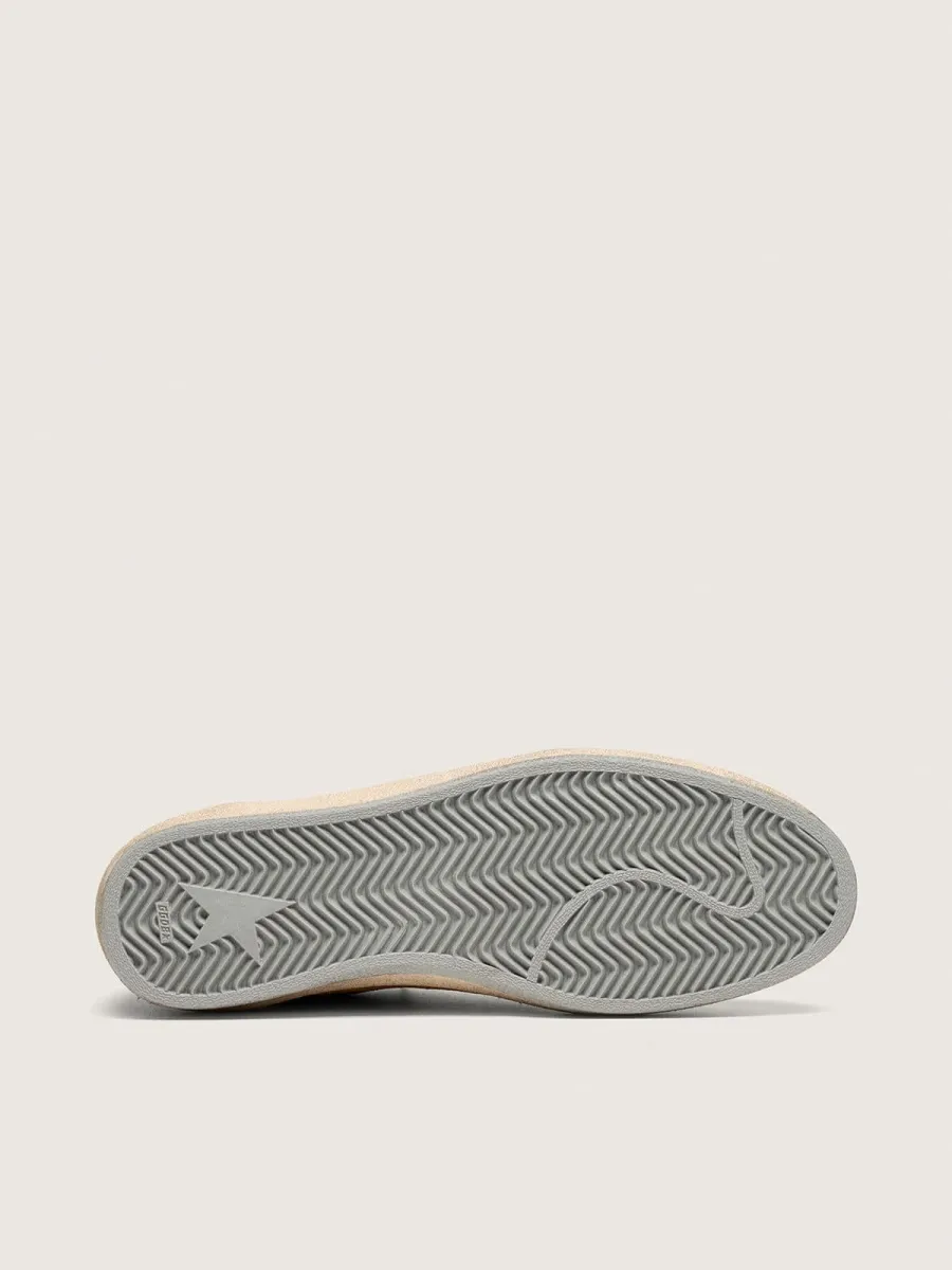 Ball Star Uomo in suede ocra con stella in pelle e talloncino in suede azzurro
