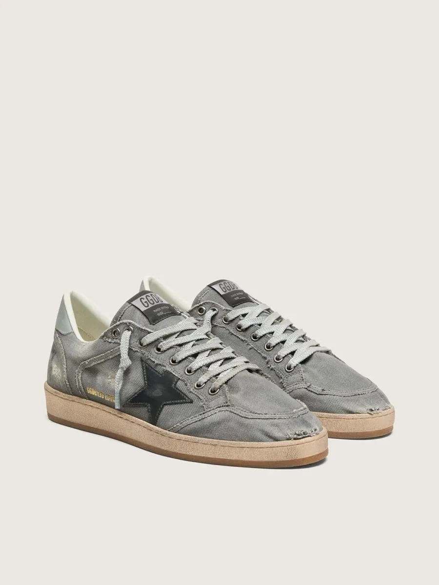 Ball Star LTD uomo in denim grigio con stella in pelle nera