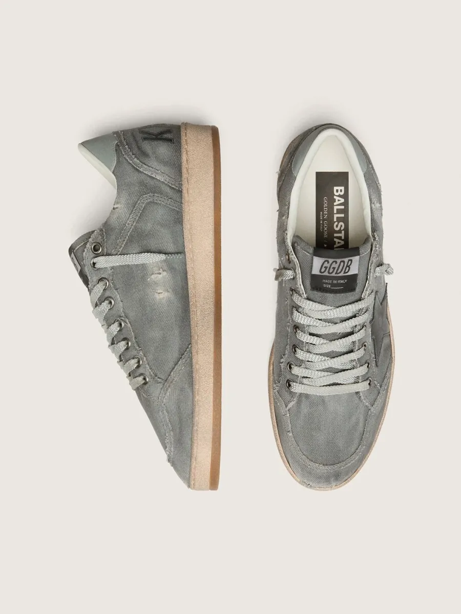 Ball Star LTD uomo in denim grigio con stella in pelle nera