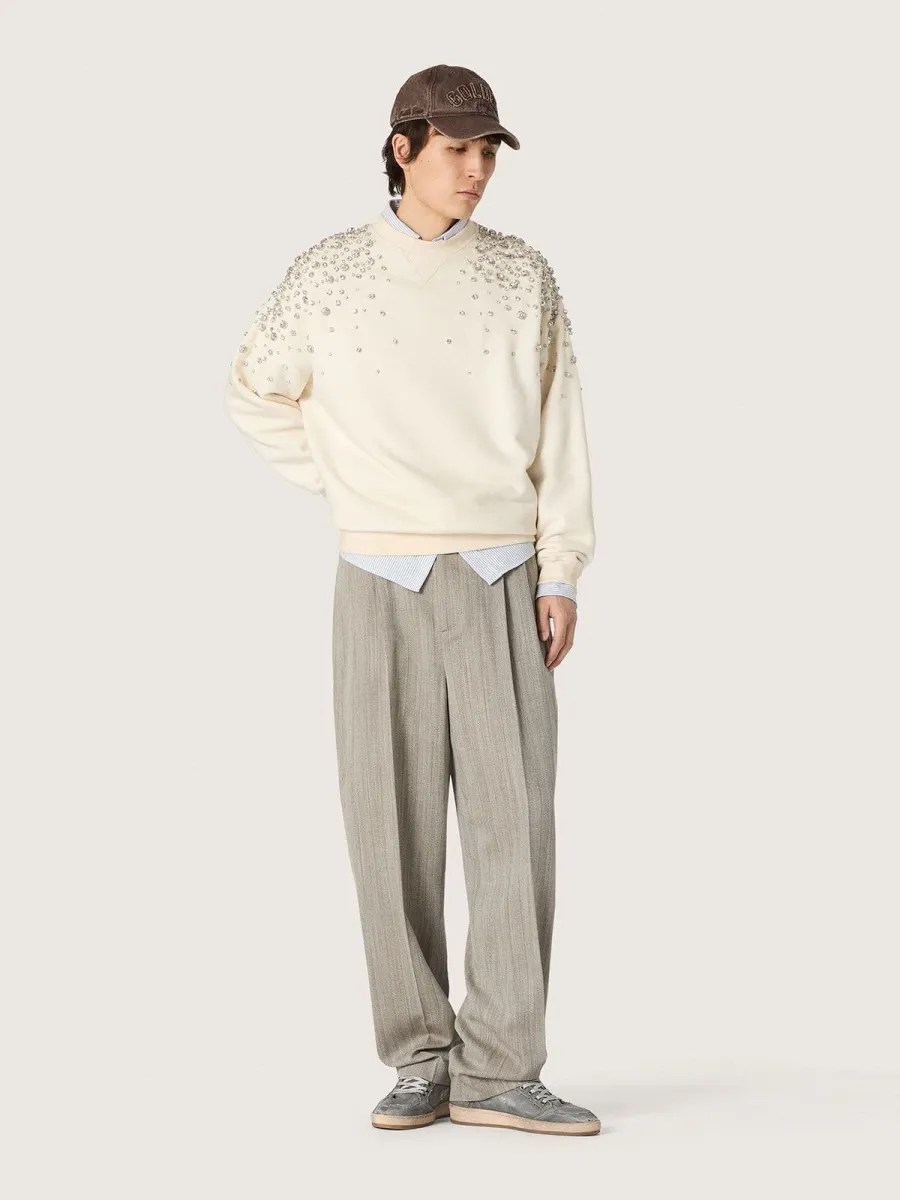 Ball Star LTD uomo in denim grigio con stella in pelle nera