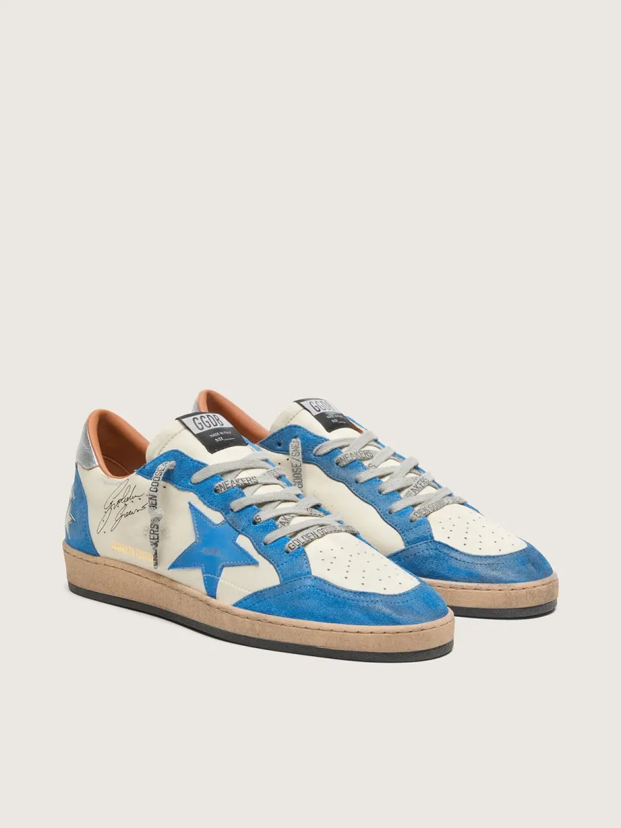 Ball Star LTD uomo in pelle bianca con stella in pelle azzurra