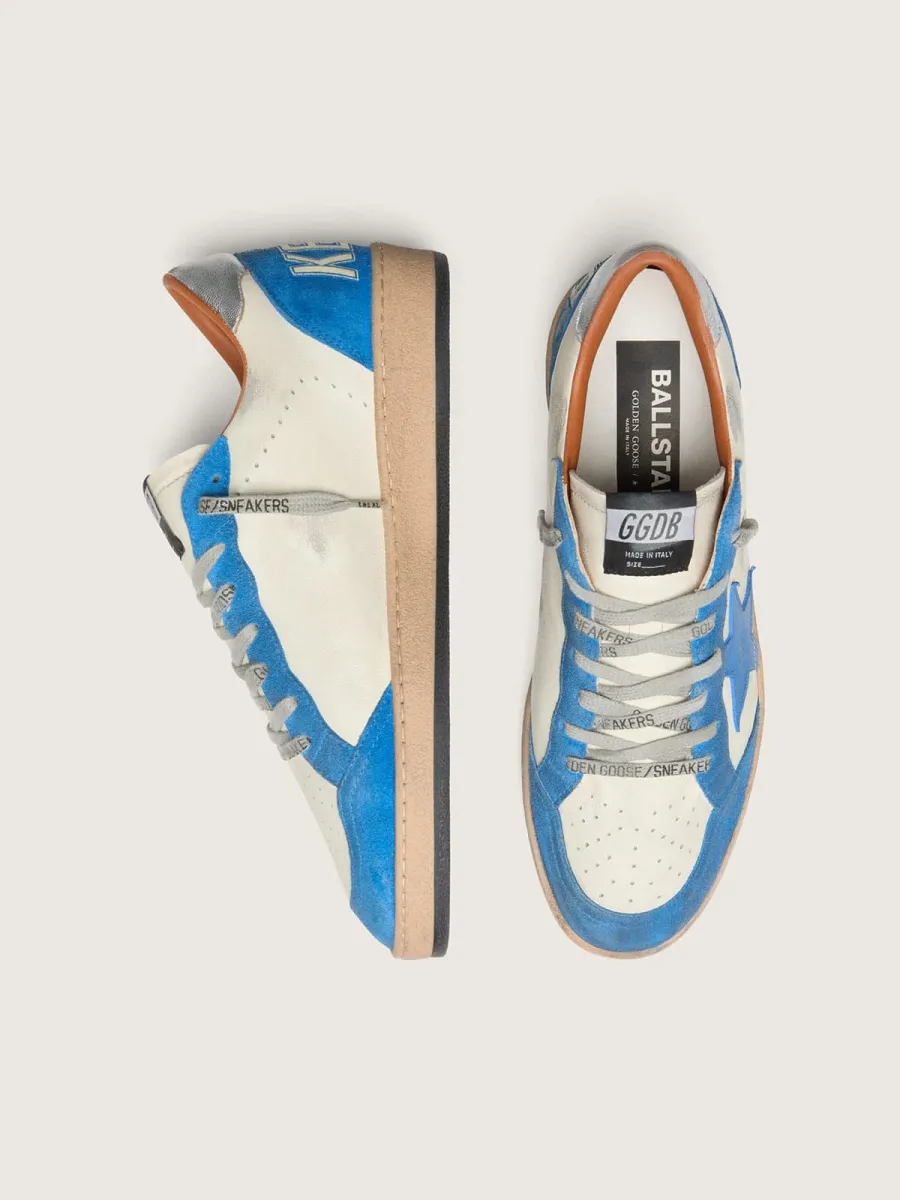 Ball Star LTD uomo in pelle bianca con stella in pelle azzurra