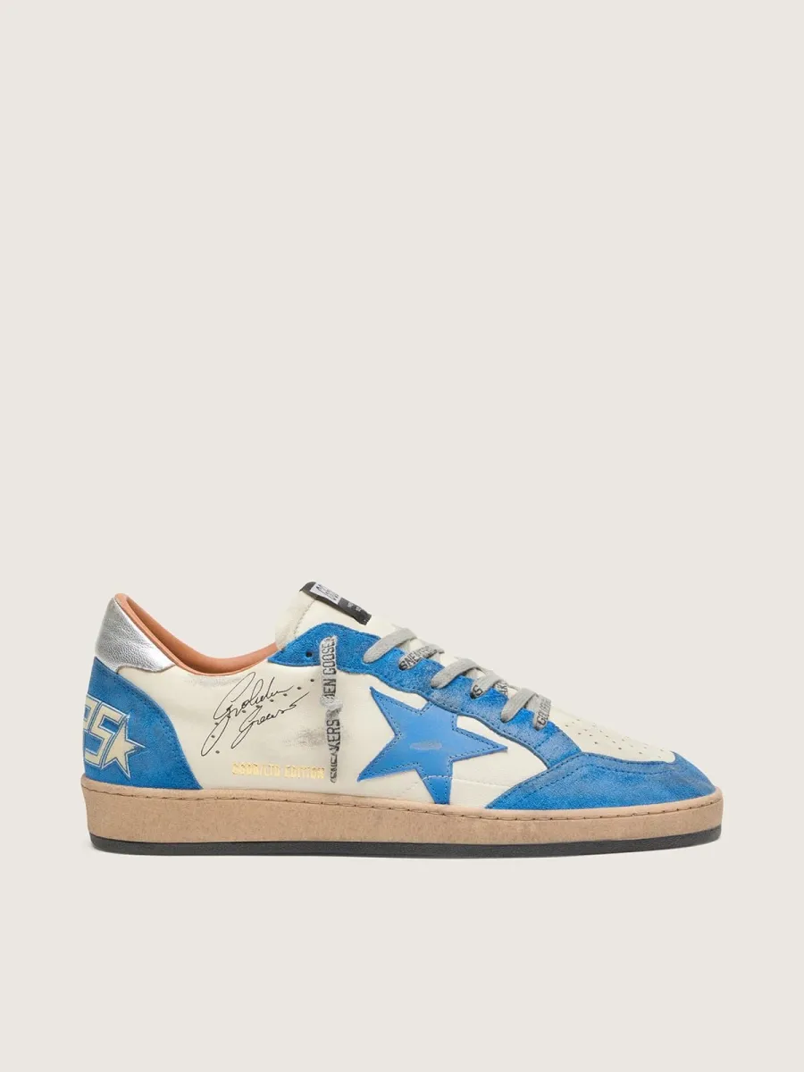 Ball Star LTD uomo in pelle bianca con stella in pelle azzurra