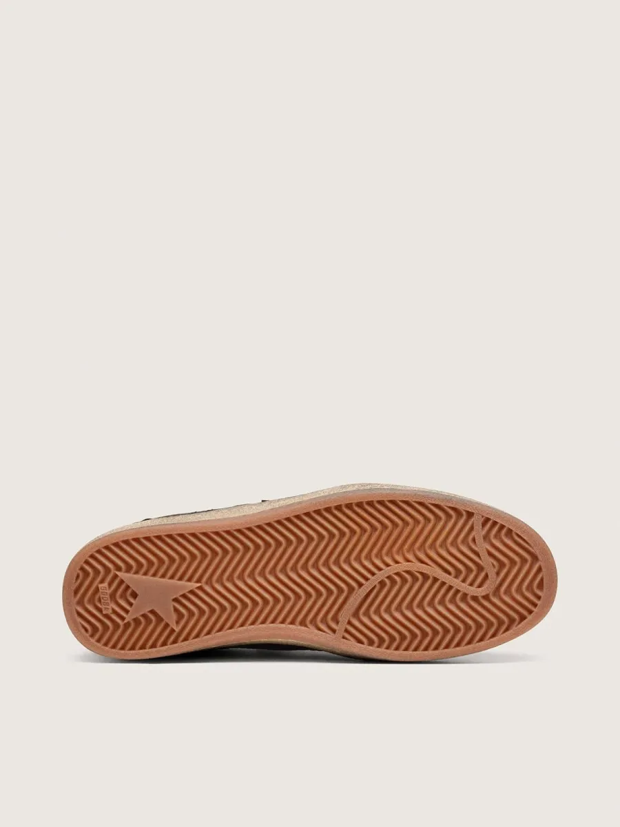 Ball Star uomo in pelle marrone scuro con stella in pelle ton sur ton