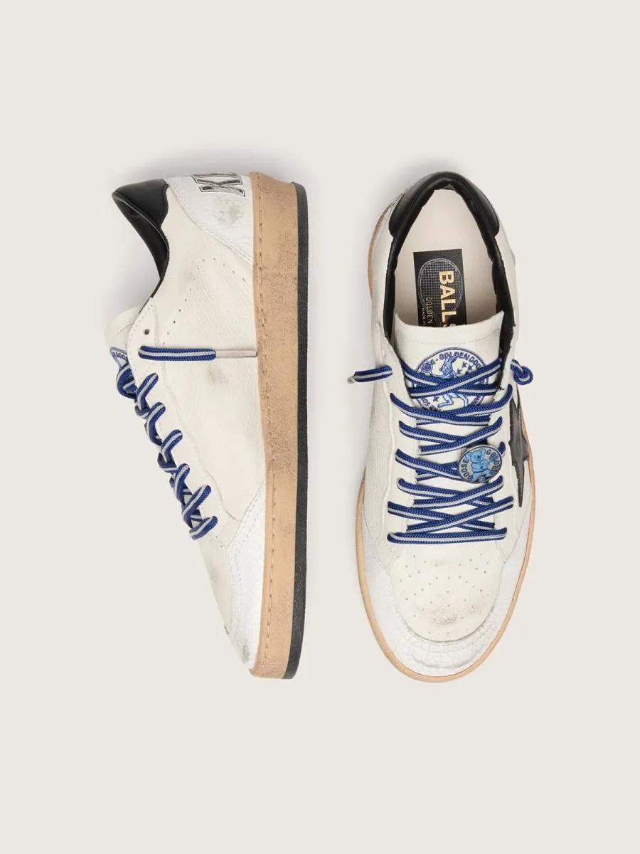 Ball Star Uomo LTD in nappa bianca con stella e talloncino in pelle neri