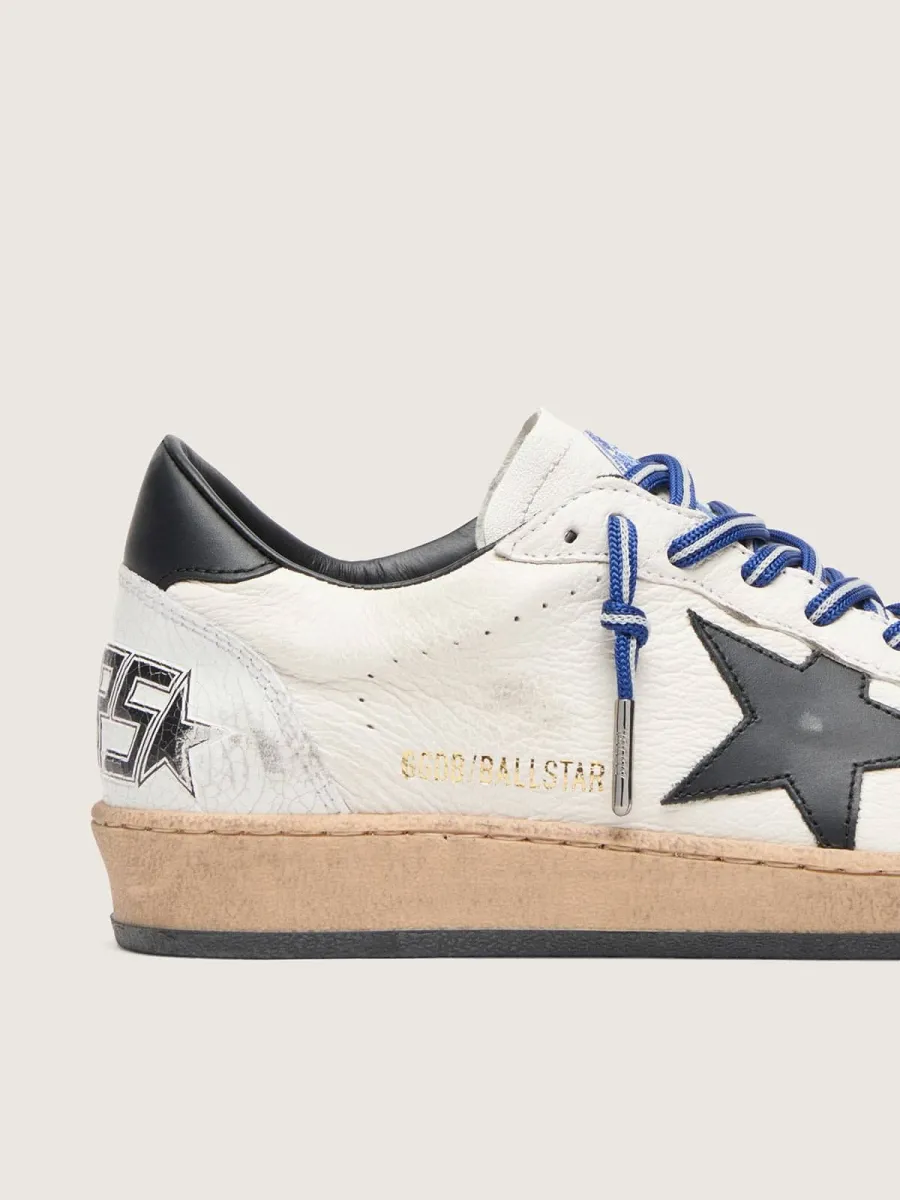 Ball Star Uomo LTD in nappa bianca con stella e talloncino in pelle neri
