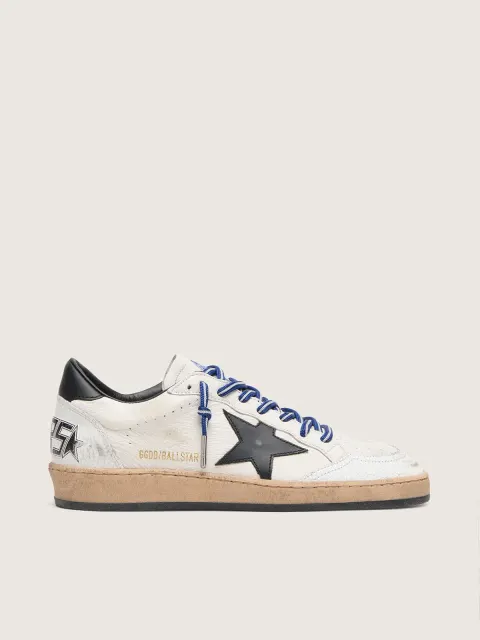 Ball Star Uomo LTD in nappa bianca con stella e talloncino in pelle neri