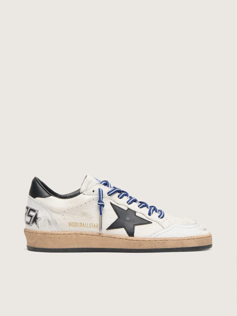 Ball Star Uomo LTD in nappa bianca con stella e talloncino in pelle neri