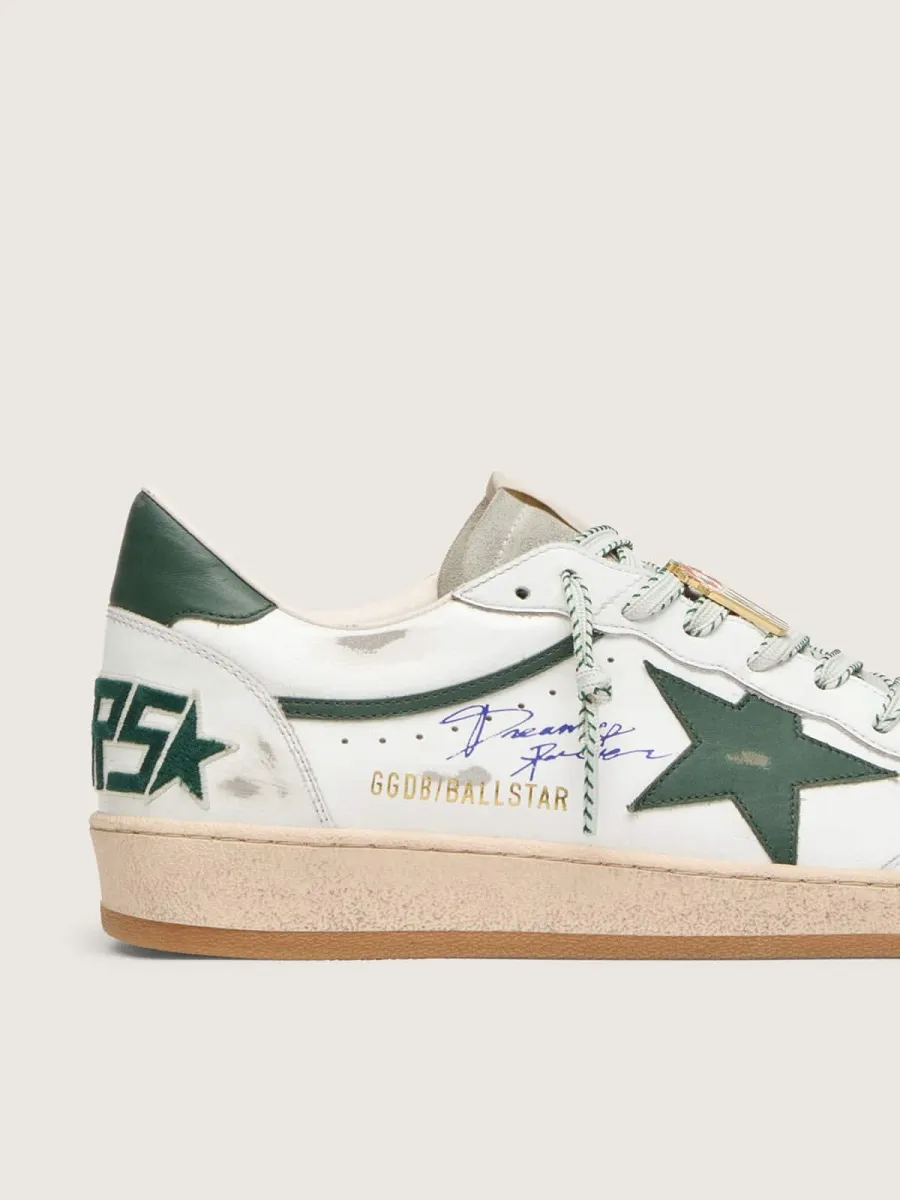 Ball Star LTD uomo in pelle bianca con stella verde e Skins applicata