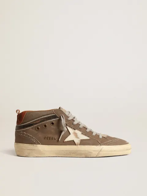 Mid Star in canvas verde con stella in pelle e virgola nera