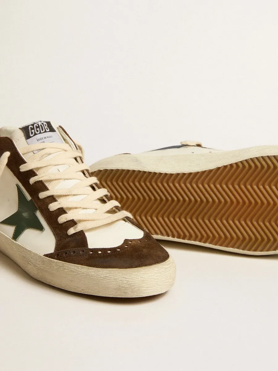 Mid Star con stella in pelle verde e virgola in pelle blu