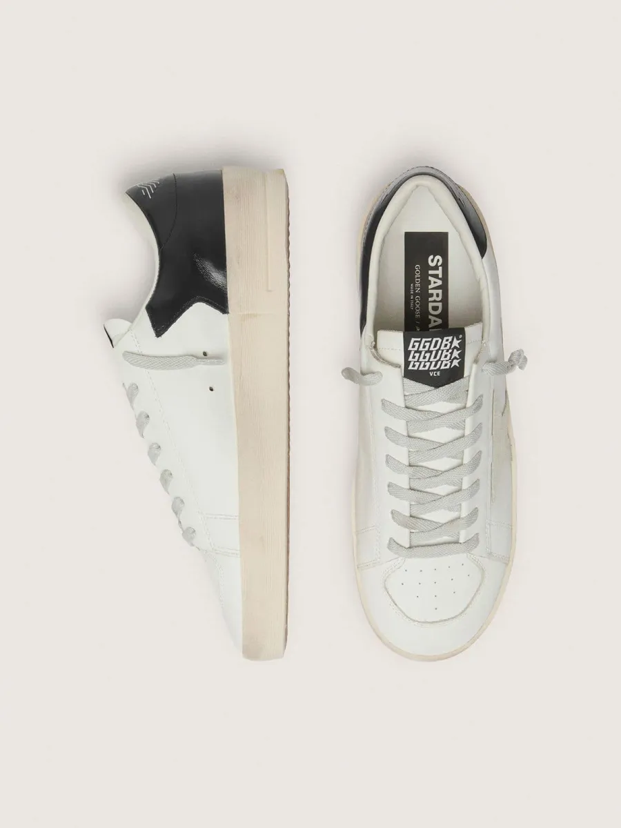 Stardan Uomo con stella in suede grigio ghiaccio e talloncino blu
