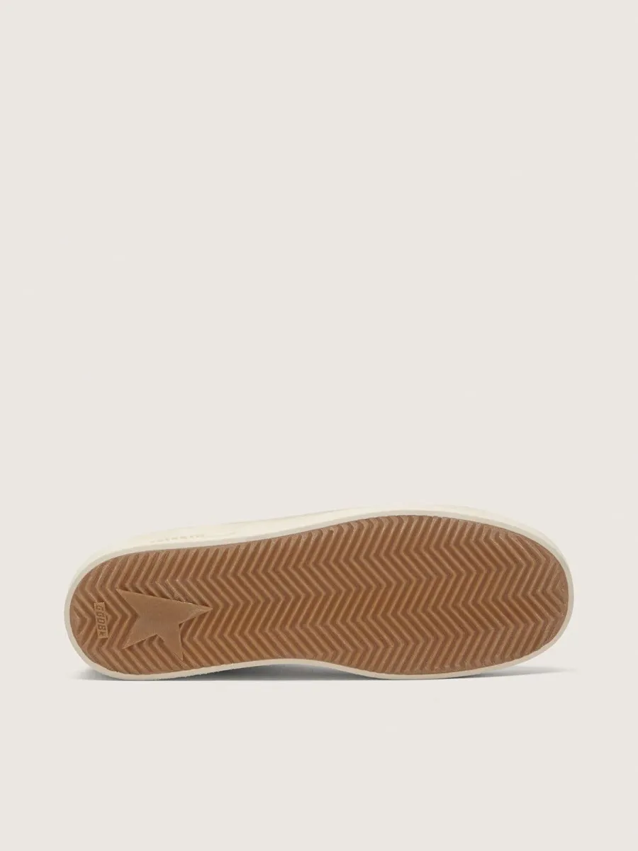 Stardan Uomo con stella in suede grigio ghiaccio e talloncino blu