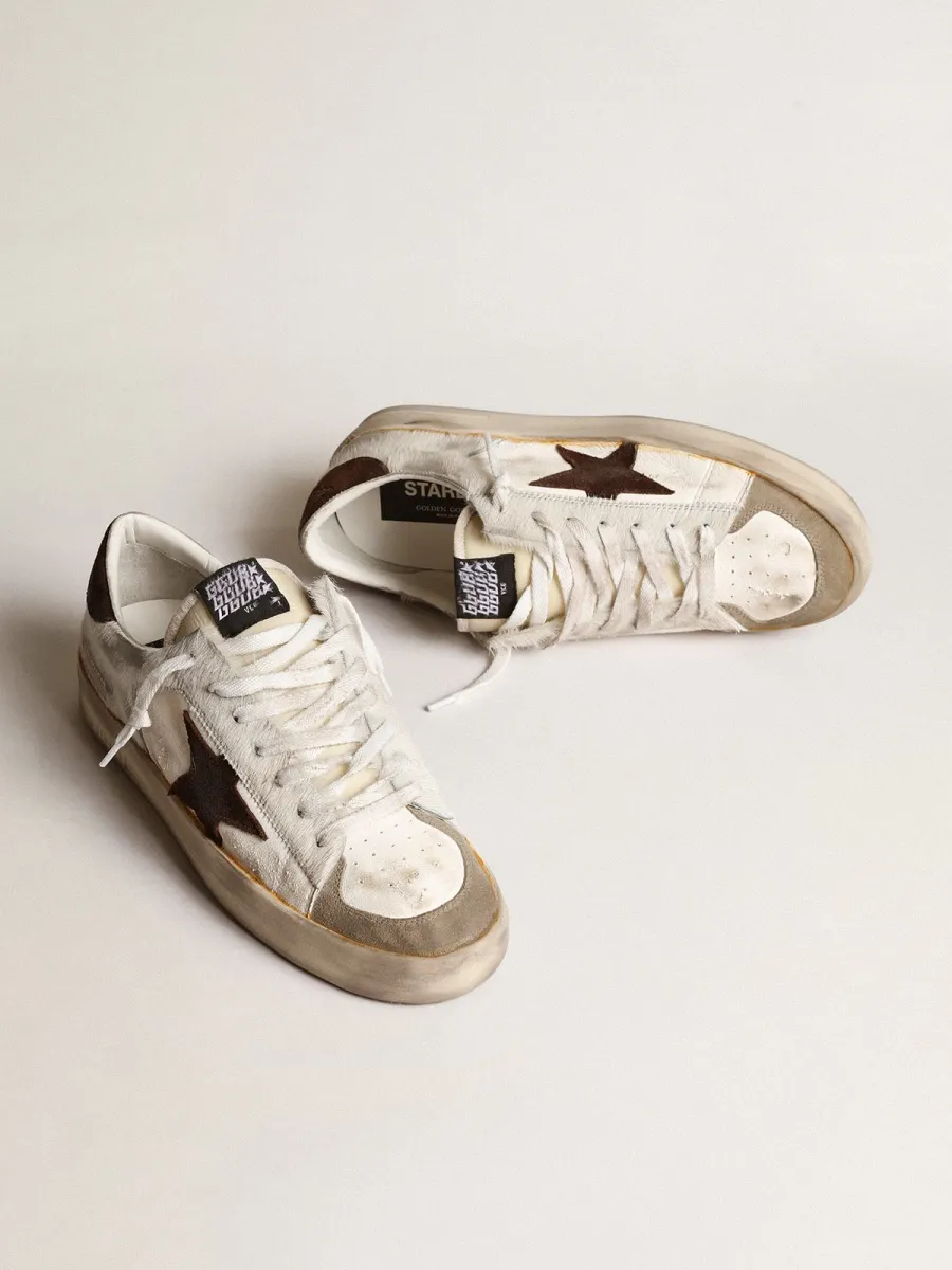 Stardan Uomo in nappa e cavallino con stella in suede marrone