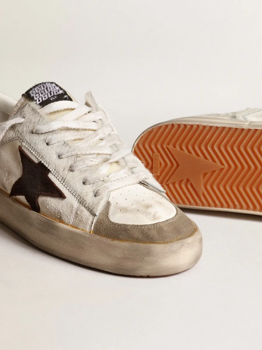 Stardan Uomo in nappa e cavallino con stella in suede marrone