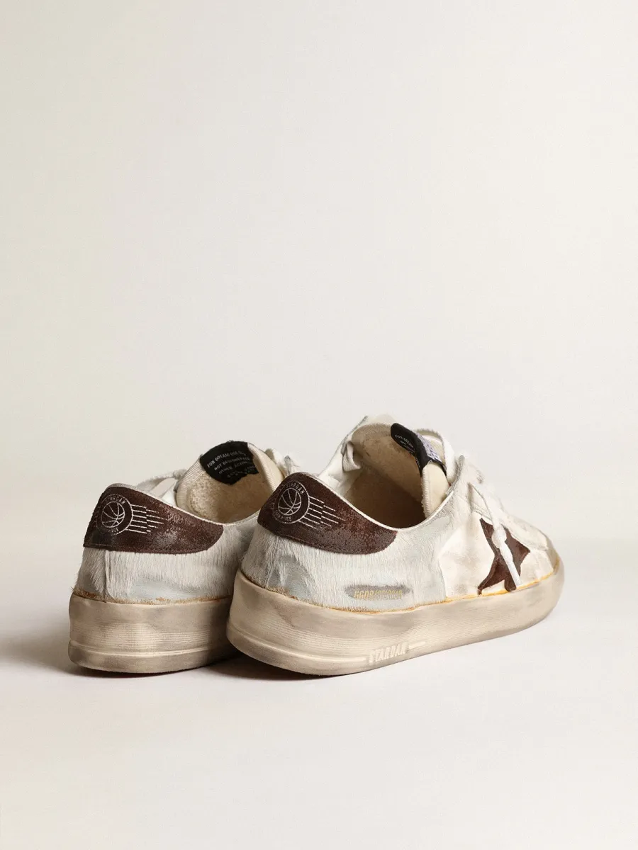 Stardan Uomo in nappa e cavallino con stella in suede marrone