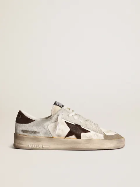 Stardan Uomo in nappa e cavallino con stella in suede marrone