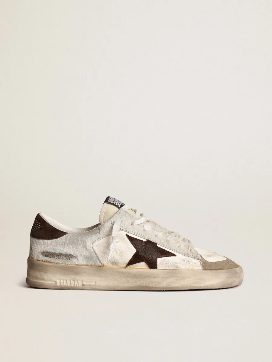Stardan Uomo in nappa e cavallino con stella in suede marrone