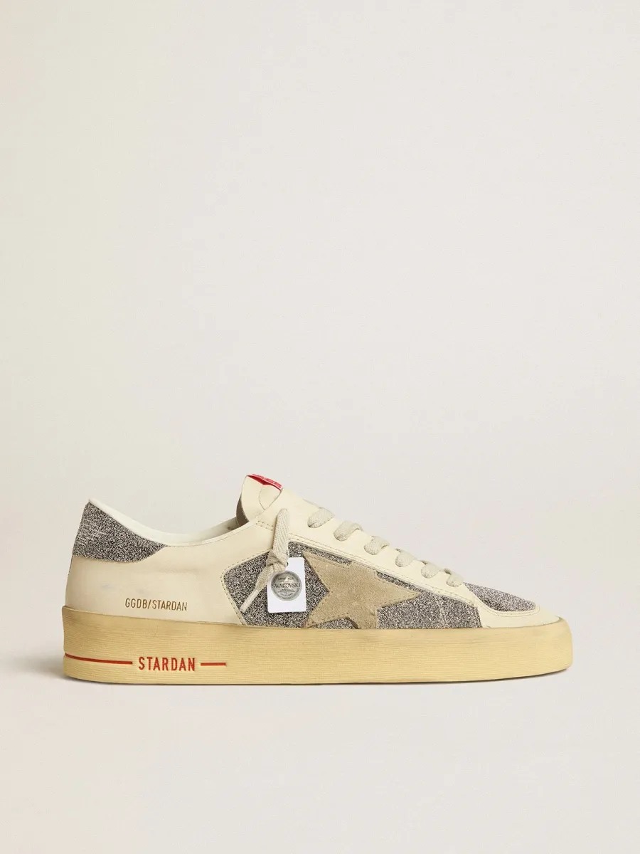 Stardan Uomo in suede con stella sabbia e inserti in cristalli Swarovski